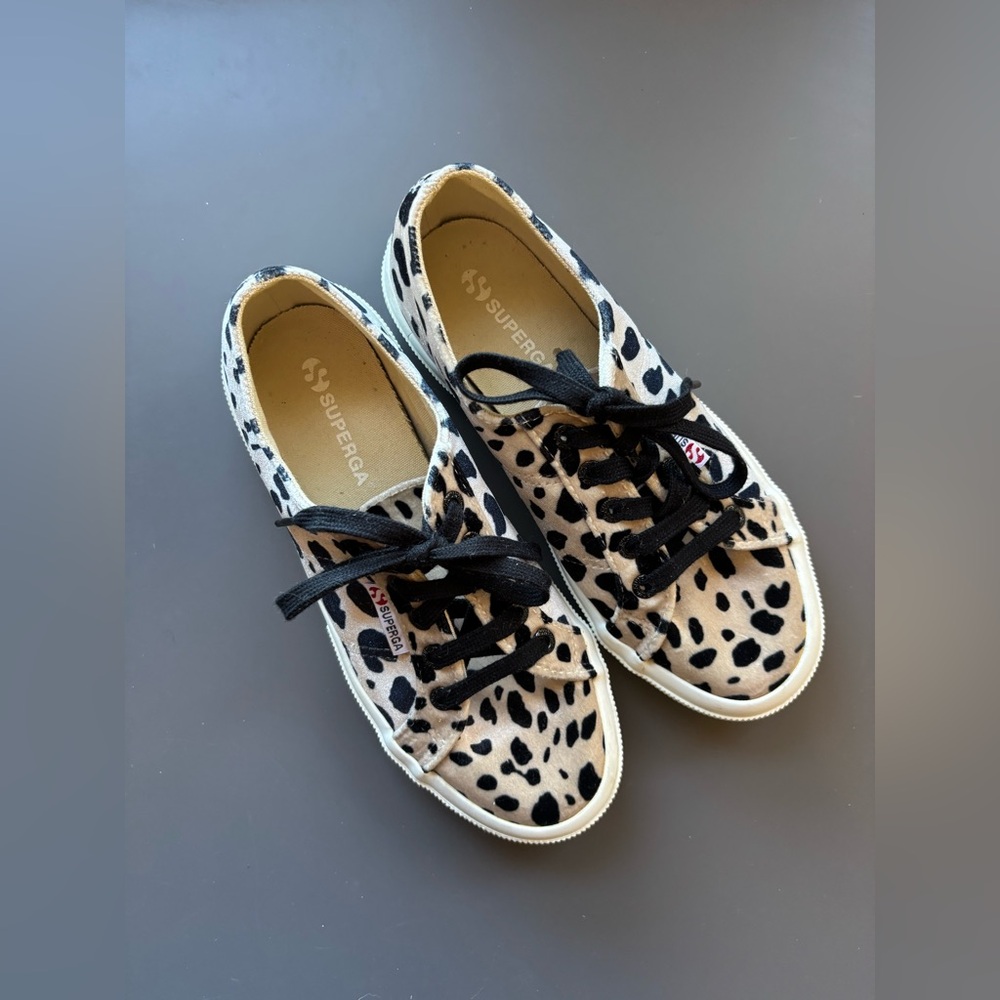 SUPERGA Velvet Leopard Print Sneakers- US 7